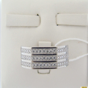 Серебряное кольцо-печатка (перстень), 925 пробы с фианитом, 2200000426017