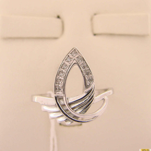 Серебряное кольцо 925 пробы с фианитом, 2200000426123