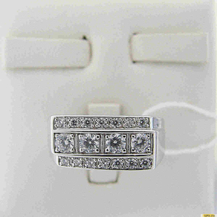 Серебряное кольцо-печатка (перстень), 925 пробы с фианитом, 2200000426178