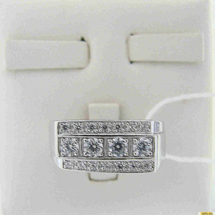 Серебряное кольцо-печатка (перстень), 925 пробы с фианитом, 2200000426215