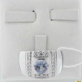 Серебряное кольцо-печатка (перстень), 925 пробы с фианитом, 2200000428417
