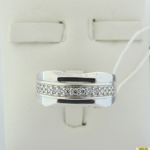 Серебряное кольцо-печатка (перстень), 925 пробы с фианитом, 2200000384386