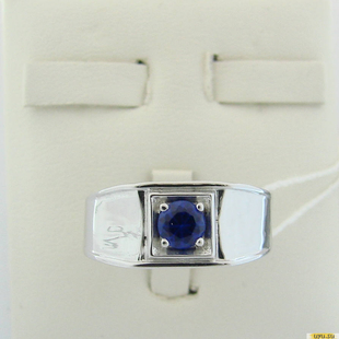 Серебряное кольцо-печатка (перстень), 925 пробы с шпинелью, 2200000450951