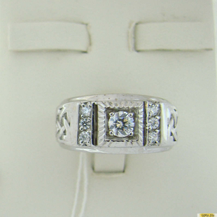 Серебряное кольцо 925 пробы с фианитом, 2200000328663