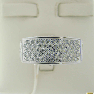 Серебряное кольцо-печатка (перстень), 925 пробы с фианитом, 2200000342829