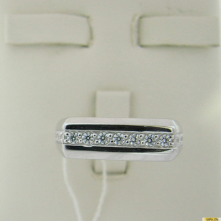 Серебряное кольцо-печатка (перстень), 925 пробы с фианитом, 2200000445711