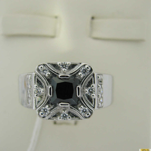 Серебряное кольцо-печатка (перстень), 925 пробы с фианитом, 2200000440280