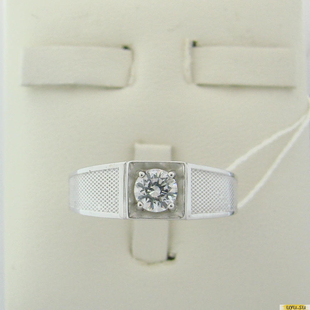 Серебряное кольцо-печатка (перстень), 925 пробы с фианитом, 2200000450982