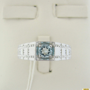 Серебряное кольцо-печатка (перстень), 925 пробы с топазом, 2200000451095