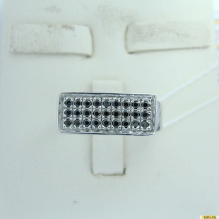 Серебряное кольцо-печатка (перстень), 925 пробы с фианитом, 2200000454034