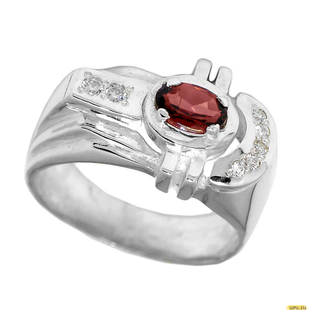 Серебряное кольцо-печатка (перстень), 925 пробы с фианитом, 1-0044_605
