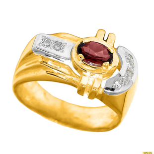 Золотое кольцо-печатка (перстень), 585 пробы с фианитом, 1-0044z_605