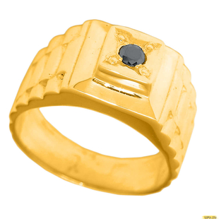 Золотое кольцо-печатка (перстень), 585 пробы с фианитом, 1-0049z_662