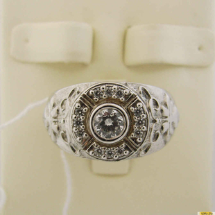 Серебряное кольцо-печатка (перстень), 925 пробы с фианитом, 2200000205230