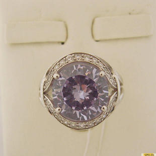Серебряное кольцо 925 пробы с фианитом, 2200000216021
