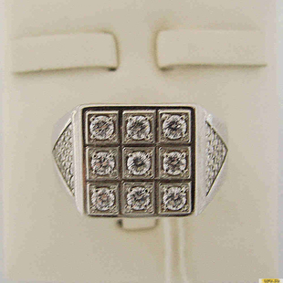 Серебряное кольцо-печатка (перстень), 925 пробы с фианитом, 2200000238658