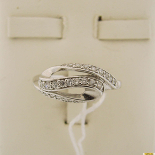 Серебряное кольцо 925 пробы с фианитом, 2200000312105