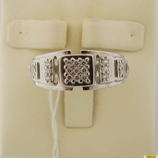 Серебряное кольцо-печатка (перстень), 925 пробы с фианитом, 2200000370938