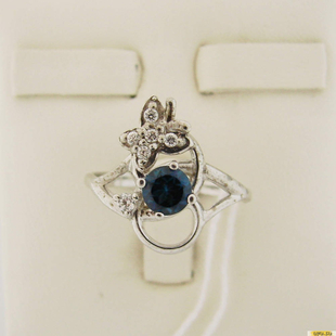 Серебряное кольцо 925 пробы с топазом, фианитом, 2200000327062