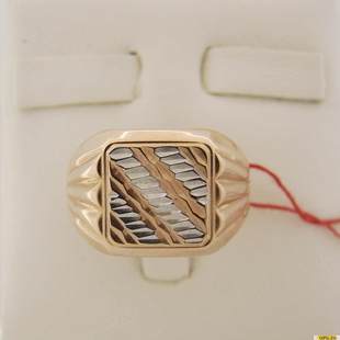 Золотое кольцо-печатка (перстень), 585 пробы без камней 2200000243935