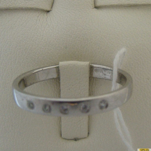 Серебряное кольцо обручальное 925 пробы с фианитом, 2200000337283