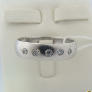 Серебряное кольцо обручальное 925 пробы с фианитом, 2200000337405