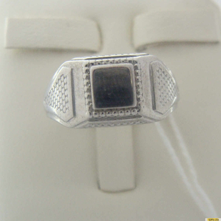 Серебряное кольцо-печатка (перстень), 925 пробы с фианитом, 2200000326294