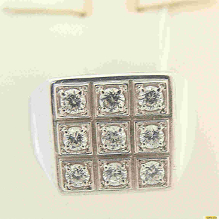 Серебряное кольцо-печатка (перстень), 925 пробы с фианитом, 2200000334879