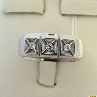 Серебряное кольцо-печатка (перстень), 925 пробы с фианитом, 2200000366405