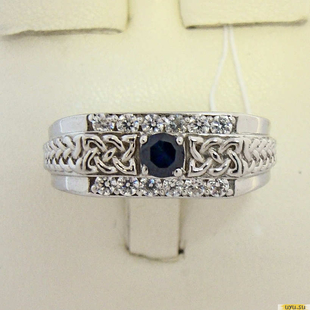 Серебряное кольцо-печатка (перстень), 925 пробы с фианитом, 2200000366931