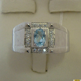 Серебряное кольцо-печатка (перстень), 925 пробы с фианитом, 2200000367020