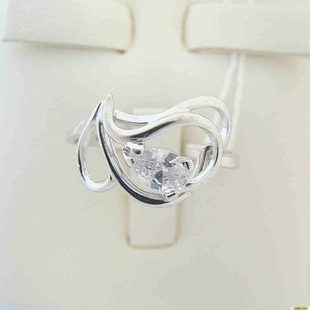 Серебряное кольцо 925 пробы с фианитом, 2200000437891 в комплекте с 2200000437884