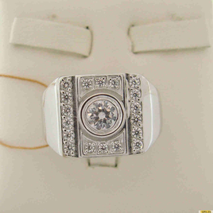 Серебряное кольцо-печатка (перстень), 925 пробы с фианитом, 2200000404770
