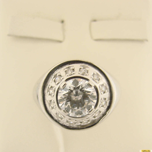 Серебряное кольцо-печатка (перстень), 925 пробы с ониксом, фианитом, 2200000308610