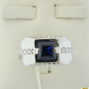Серебряное кольцо-печатка (перстень), 925 пробы с фианитом, шпинелью, 2200000448255