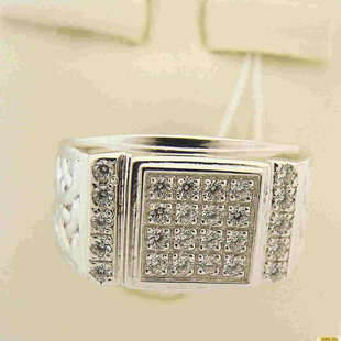 Серебряное кольцо-печатка (перстень), 925 пробы с фианитом, 2200000151230
