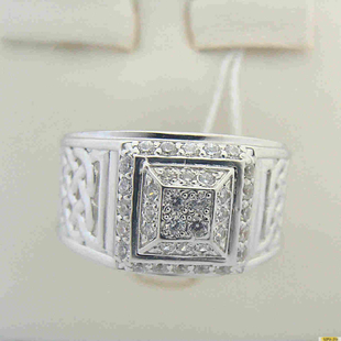 Серебряное кольцо-печатка (перстень), 925 пробы с фианитом, 2200000162595