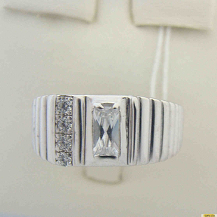 Серебряное кольцо-печатка (перстень), 925 пробы с фианитом, 2200000162618