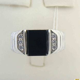 Серебряное кольцо-печатка (перстень), 925 пробы с фианитом, 2200000445131