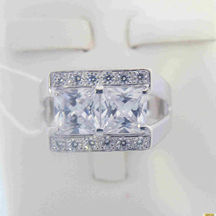 Серебряное кольцо-печатка (перстень), 925 пробы с фианитом, 2200000447463