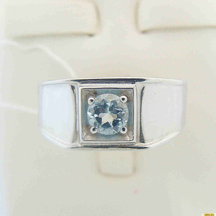Серебряное кольцо-печатка (перстень), 925 пробы с топазом, 2200000447517