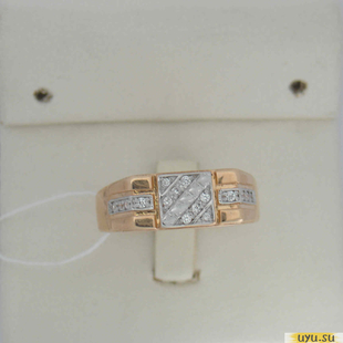 Золотое кольцо-печатка (перстень), 585 пробы с фианитом, 2200000471109