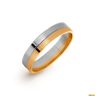 Кольцо обручальное из разных цветов золота Т130013806 585 пробы 17 2.64г.