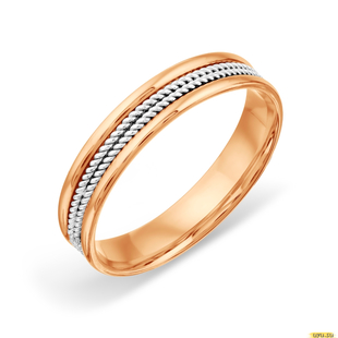 Кольцо обручальное из разных цветов золота Т130619048 585 пробы 19 2.43г.